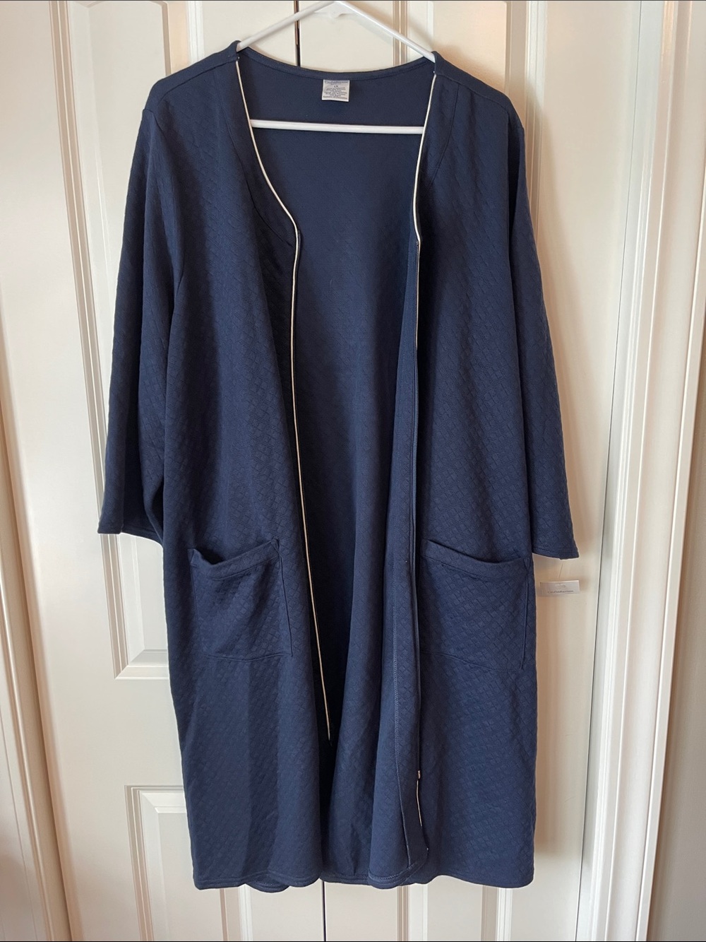 Women’s Croft & Barrow Intimates Navy Blue Zip Front Robe 1X